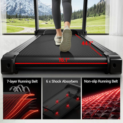 Folding Treadmills with 300 Lbs Weight Capacity, 3.0HP Quiet Treadmill, LED Screen Display Summervibes