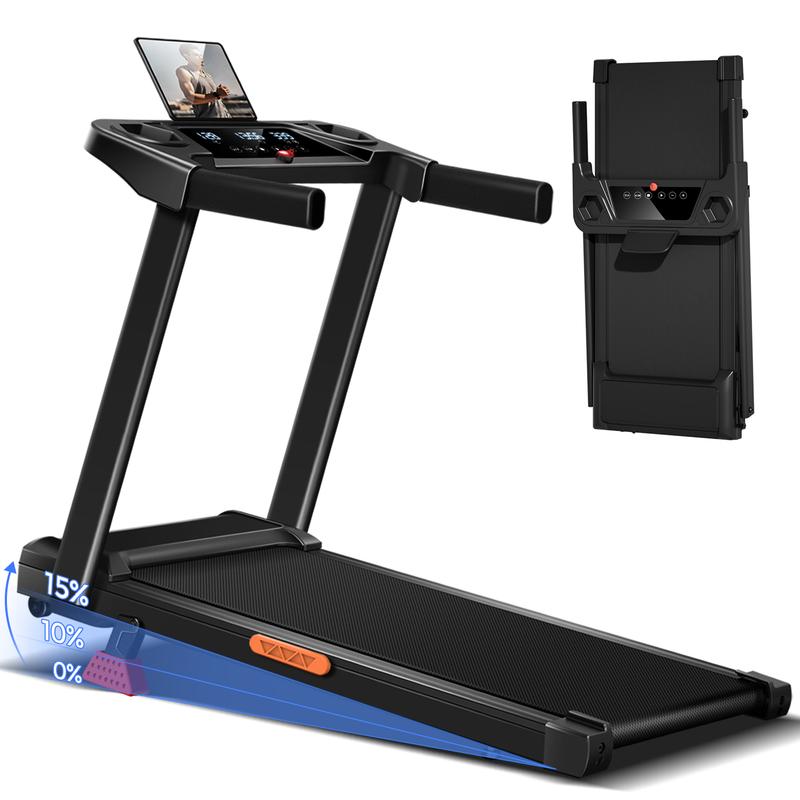 Folding Treadmills with 300 Lbs Weight Capacity, 3.0HP Quiet Treadmill, LED Screen Display Summervibes