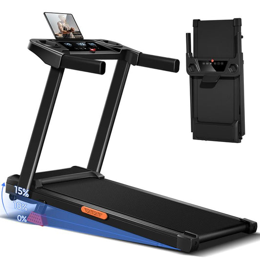 Folding Treadmills with 300 Lbs Weight Capacity, 3.0HP Quiet Treadmill, LED Screen Display Summervibes