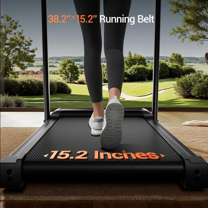 Folding Treadmills with 300 Lbs Weight Capacity, 3.0HP Quiet Treadmill, LED Screen Display Summervibes
