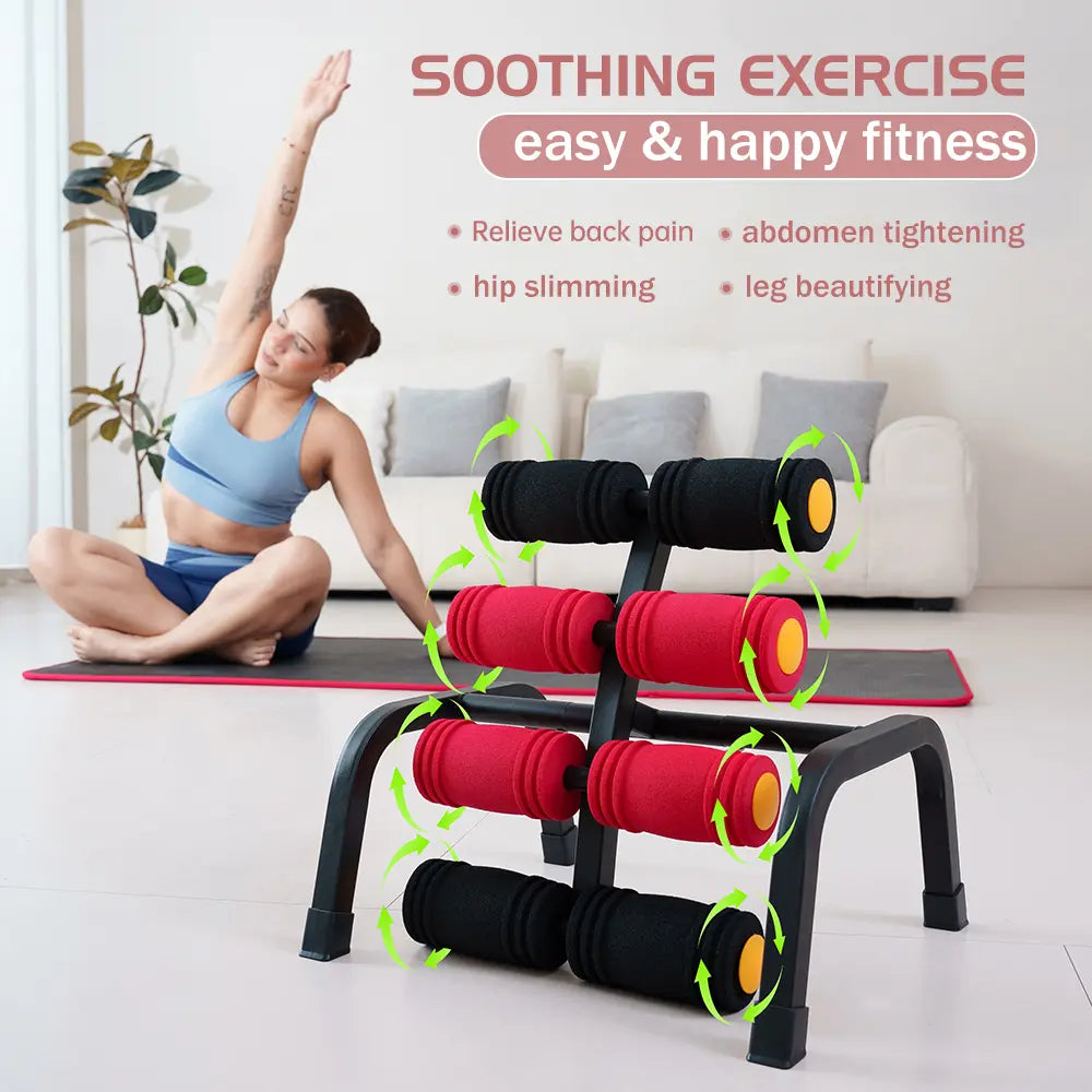 Lower Back Relaxation & Glutes Strength  - Compact Core Exercise Equipment with Foam Rollers